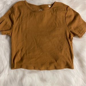 KEYHOLE CUTOUT IN BACK! Yellow Short Sleeve Crop Top. PacSun brand. Size Medium.